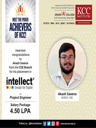 Congratulations Akash Saxena from Btech CSE branch