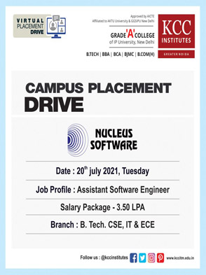 Campus Placement Drive for NUCLEUS SOFTWARE