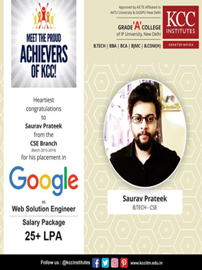 Congratulations Saurav Prateek from Btech CSE