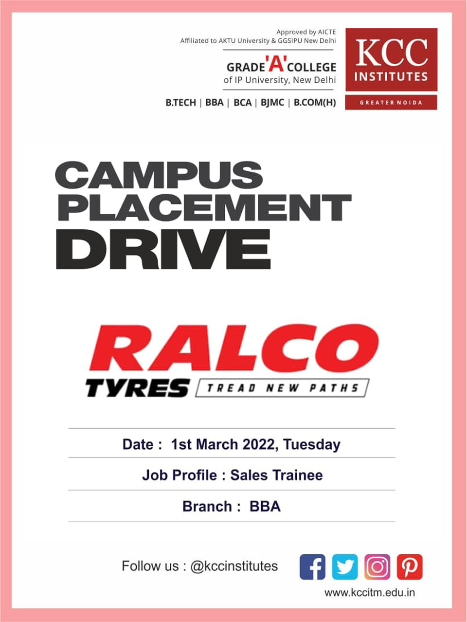 Campus Placement Drive for RALCO on 1st March 2022 (Tuesday)