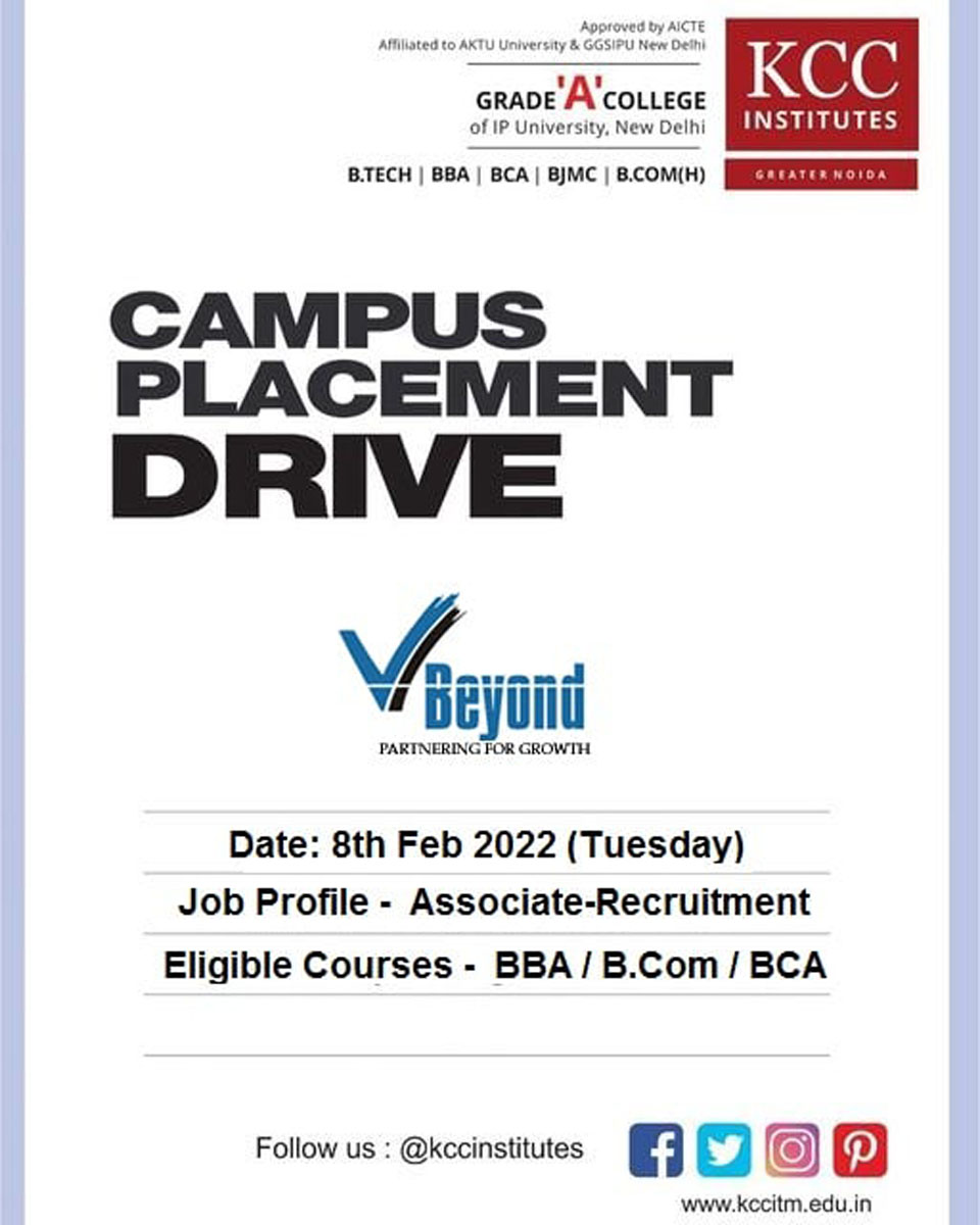 Campus Placement Drive for Vbeyond Corporation on 8th Feb 2022 (Tuesday)