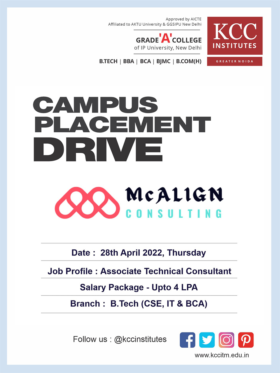 Campus Placement Drive for Mcalign Consulting