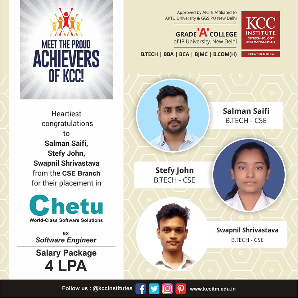 Placement Success Stories at KCC Institutes