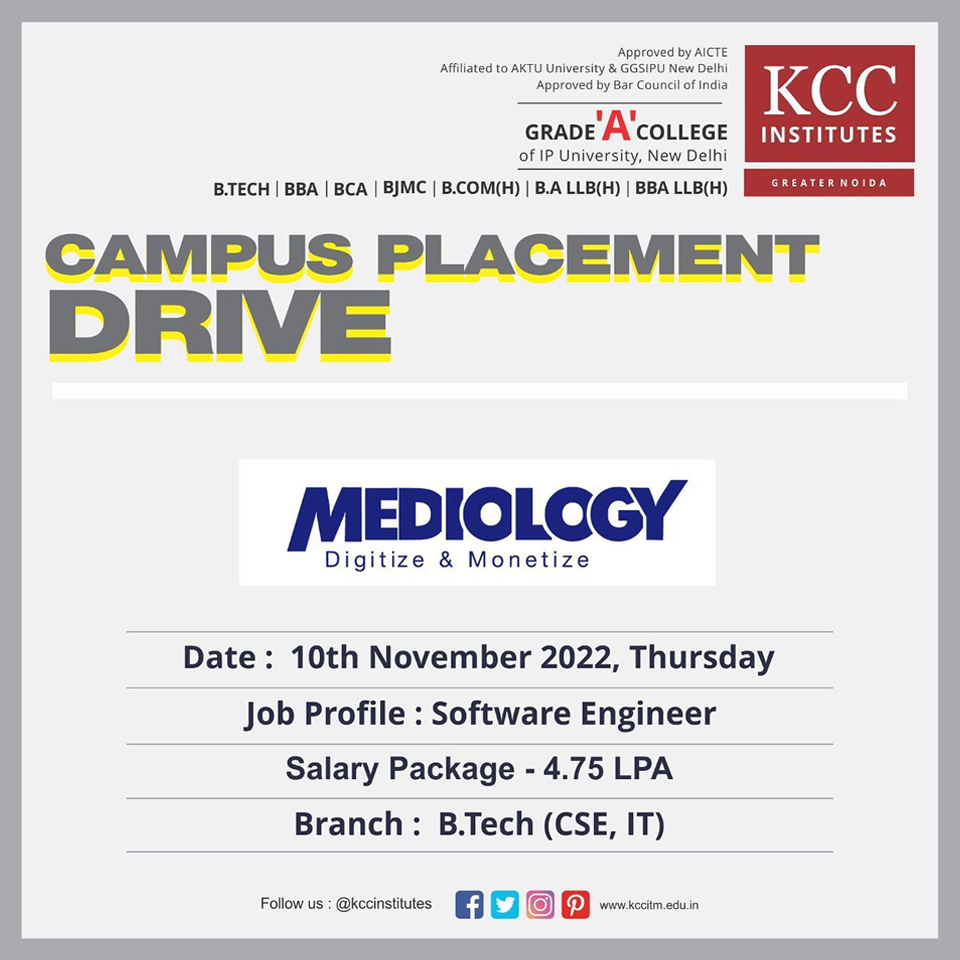 Campus Placement Drive for Mediology Digitize & Monetize