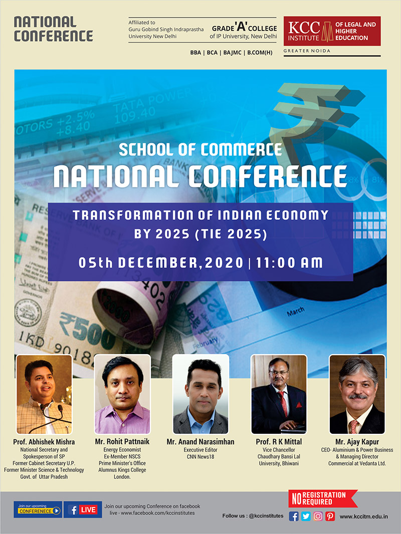Eminent Guest Speakers at National conference on "TRANSFORMATION OF INDIAN ECONOMY BY 2025 TIE 2025"
