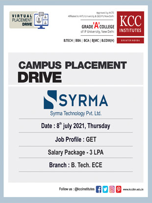 Campus Placement Drive for Syrma Technology Pvt. Ltd.