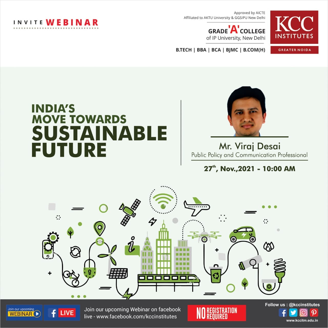 Mr. Viraj Desai, Public Policy and Communication Professional for a webinar on "India’s Move Towards Sustainable Future" Mr. Viraj Desai, Public Policy and Communication Professional for a webinar on India’s Move Towards Sustainable Future.