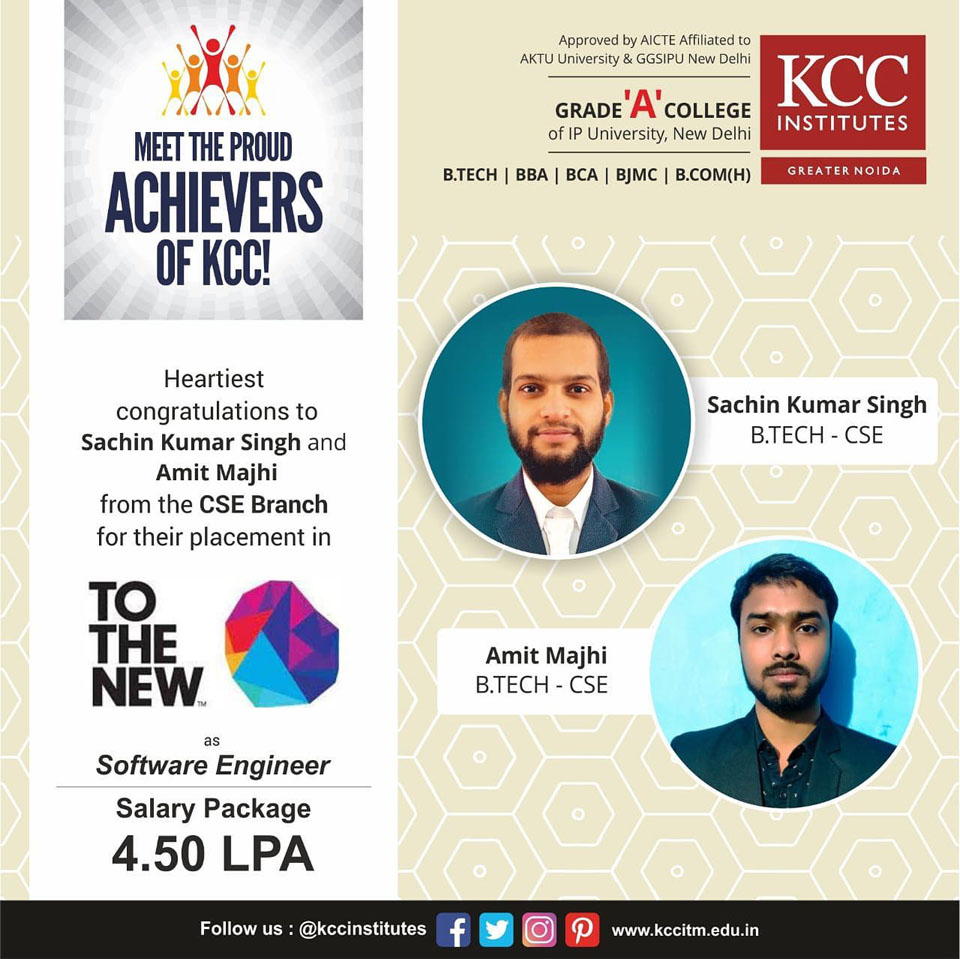 Placement Success Stories at KCC Institutes