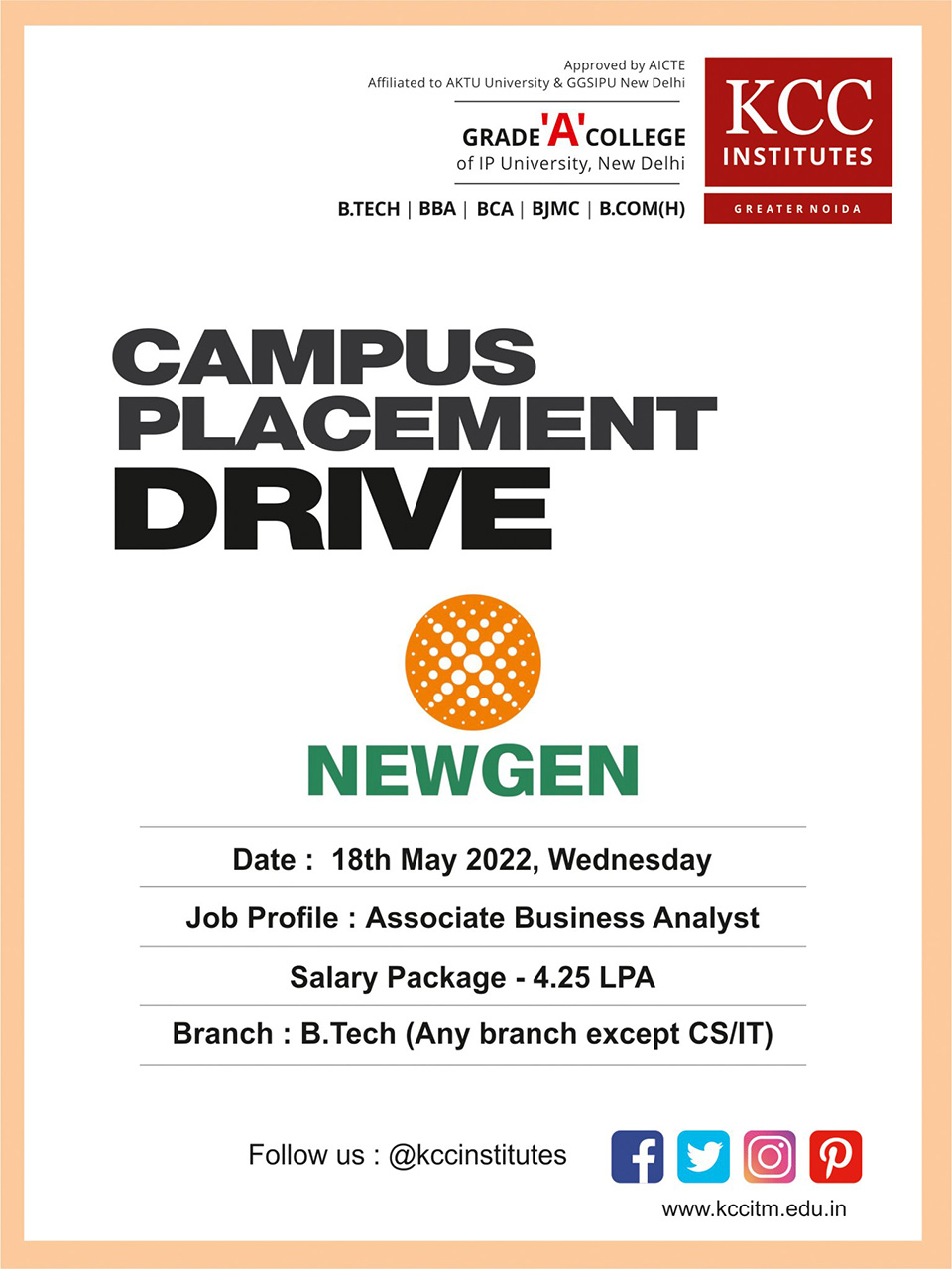 Campus Placement Drive for NEWGEN