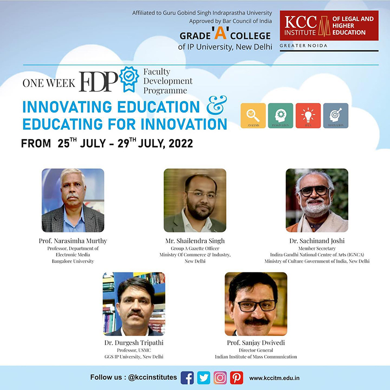 Faculty Development Programme on the theme "INNOVATING EDUCATION AND EDUCATING FOR INNOVATION”