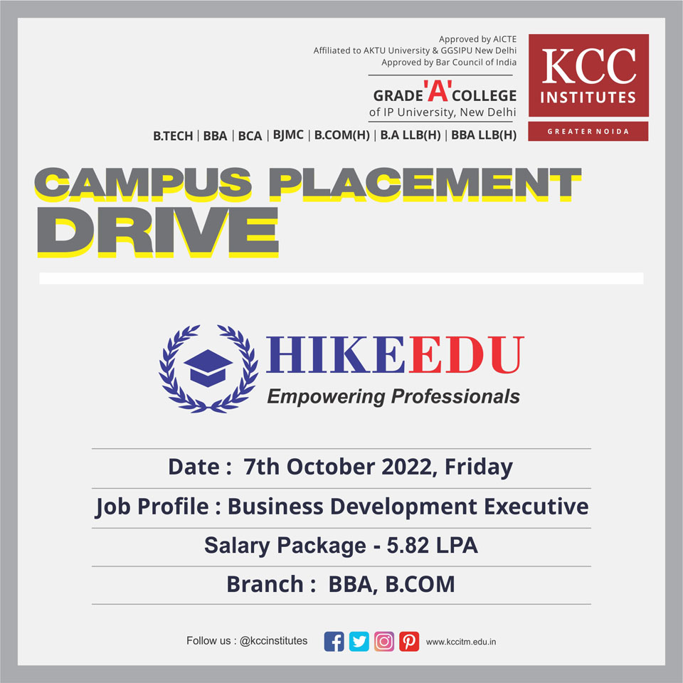 Campus Placement Drive for Hike Education Pvt Ltd