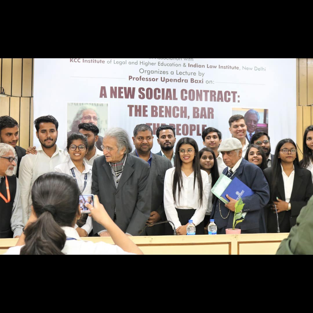 Lecture by Padma Shri and eminent law Professor  Prof. Upendra Baxi on the topic, “A new Social Contract: the Bench, Bar and the people”