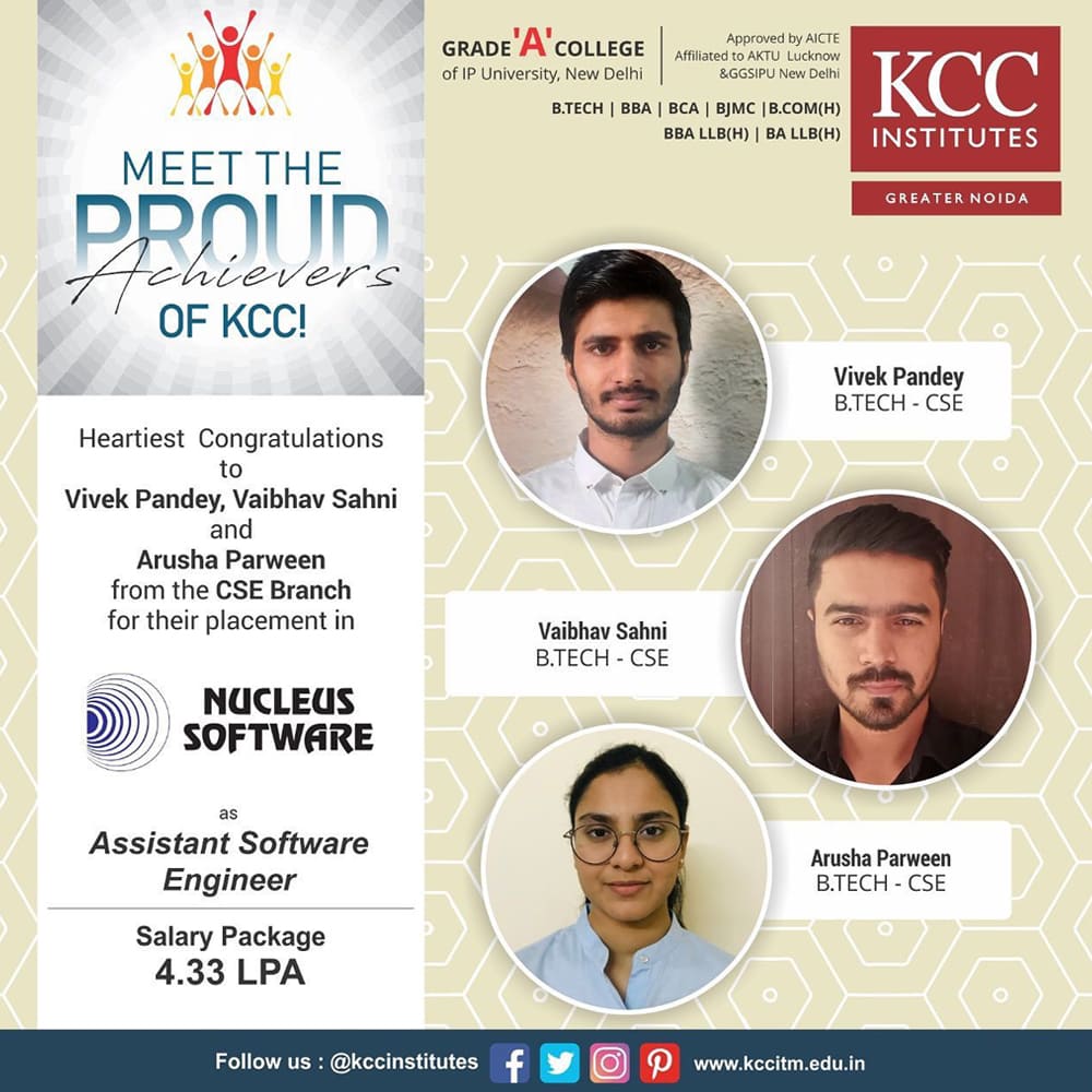 Placement Success Stories at KCC Institutes.