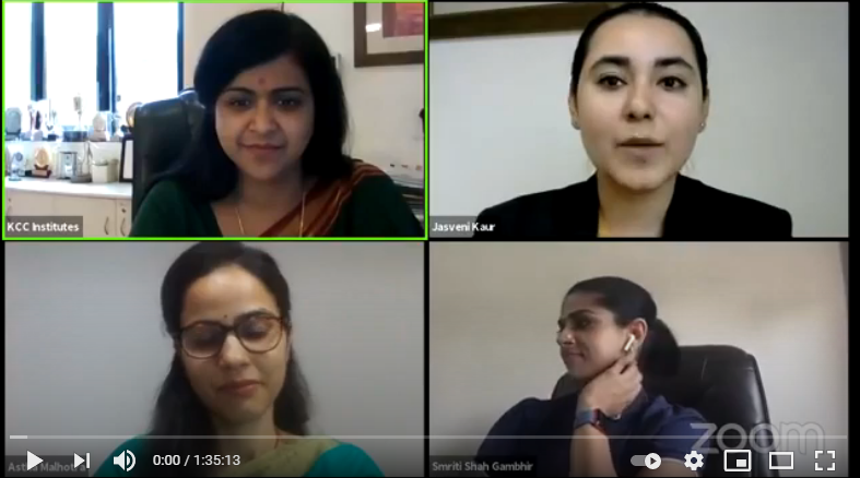 Ms. Smriti Shah Gambhir, Clinical Psychologist live for Webinar Organized by KCC Institutes,Gr Noida